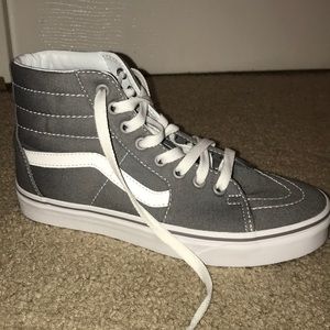 Grey SK8-HI Vans With Laces